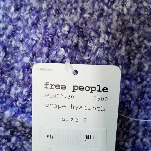 NEW Free People | Grape Hyacinth Turtleneck Crop Sweater S‎ - Picture 8 of 8